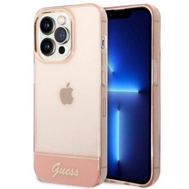 Dėklas Guess Translucent GUHCP14XHGCOP iPhone 14 Pro Max Rožinis