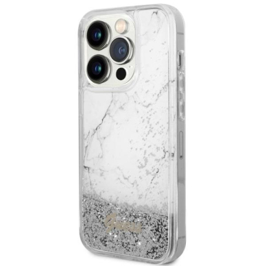 Dėklas Guess Liquid Glitter Marble GUHCP14XLCSGSGH iPhone 14 Pro Max Baltas 1