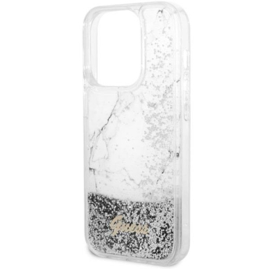 Dėklas Guess Liquid Glitter Marble GUHCP14XLCSGSGH iPhone 14 Pro Max Baltas 5