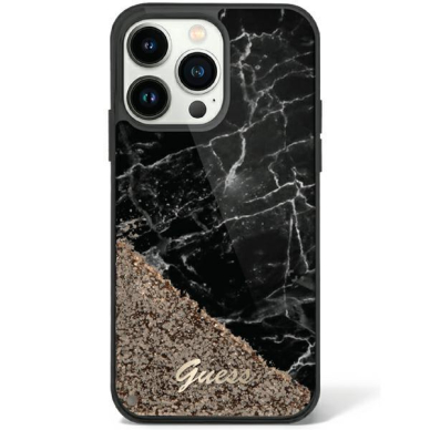 Dėklas Guess Liquid Glitter Marble GUHCP14XLCSGSGK iPhone 14 Pro Max Juodas