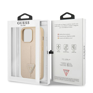 Dėklas Guess SaffianoTriangle Logo GUHCP14XPSATLE iPhone 14 Pro Max Smėlinis 7