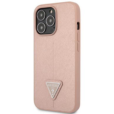 Dėklas Guess SaffianoTriangle Logo GUHCP14XPSATLP iPhone 14 Pro Max Rožinis 1