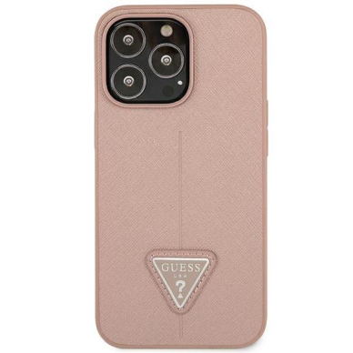 Dėklas Guess SaffianoTriangle Logo GUHCP14XPSATLP iPhone 14 Pro Max Rožinis 2