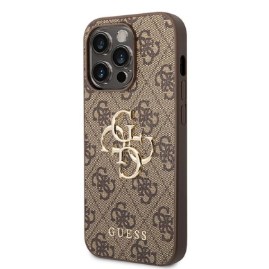 Originalus dėklas Guess GUHCP15L4GMGBR iPhone 15 Pro 6.1  Rudas/Rudas hardcase 4G Big Metal Logo 1