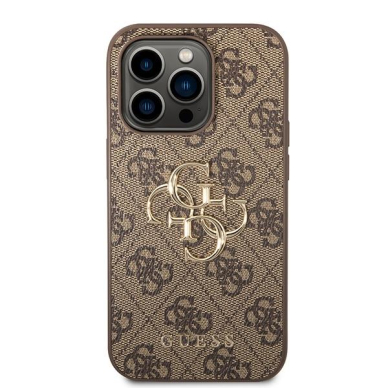 Originalus dėklas Guess GUHCP15L4GMGBR iPhone 15 Pro 6.1  Rudas/Rudas hardcase 4G Big Metal Logo 2