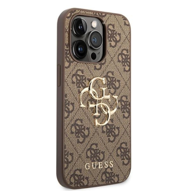 Originalus dėklas Guess GUHCP15L4GMGBR iPhone 15 Pro 6.1  Rudas/Rudas hardcase 4G Big Metal Logo 3