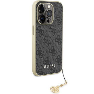 Originalus dėklas Guess GUHCP15LGF4GGR iPhone 15 Pro 6.1  pilkos spalvos/pilkos spalvos hardcase 4G Charms Collection 3