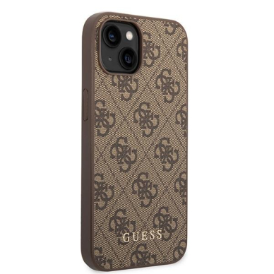 Originalus dėklas Guess GUHCP15MG4GFBR iPhone 15 Plus 6.7  Rudas/Rudas hard case 4G Metal Gold Logo 3