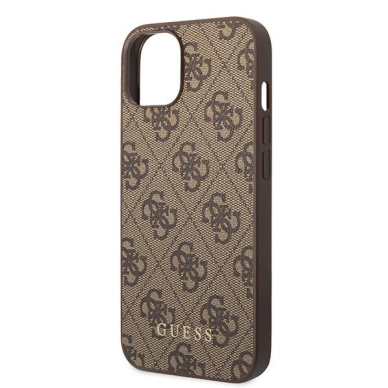 Originalus dėklas Guess GUHCP15MG4GFBR iPhone 15 Plus 6.7  Rudas/Rudas hard case 4G Metal Gold Logo 5