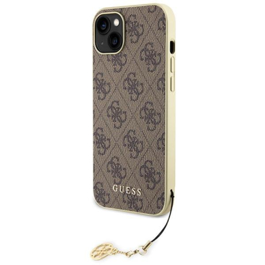 Originalus dėklas Guess GUHCP15MGF4GBR iPhone 15 Plus 6.7  Rudas/Rudas hardcase 4G Charms Collection 1