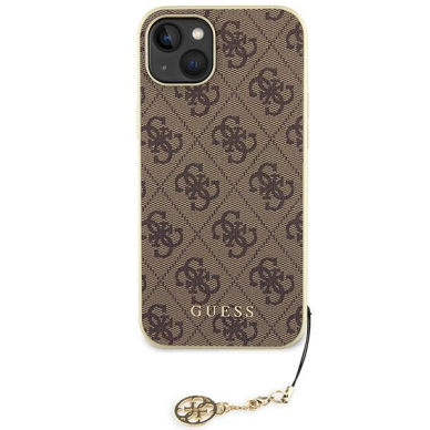 Originalus dėklas Guess GUHCP15MGF4GBR iPhone 15 Plus 6.7  Rudas/Rudas hardcase 4G Charms Collection 2