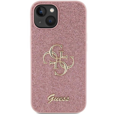 Originalus dėklas Guess GUHCP15MHG4SGP iPhone 15 Plus 6.7  rožinis/rožinis hardcase Glitter Script Big 4G 2