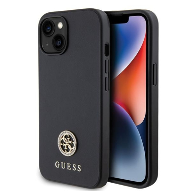 Originalus dėklas Guess GUHCP15MPS4DGPK iPhone 15 Plus 6.7  Juodas hardcase Strass Metal Logo