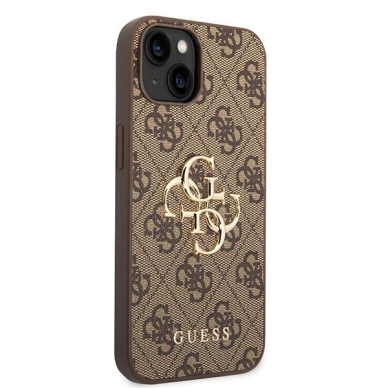 Originalus dėklas Guess GUHCP15S4GMGBR iPhone 15 6.1  Rudas/Rudas hardcase 4G Big Metal Logo 3