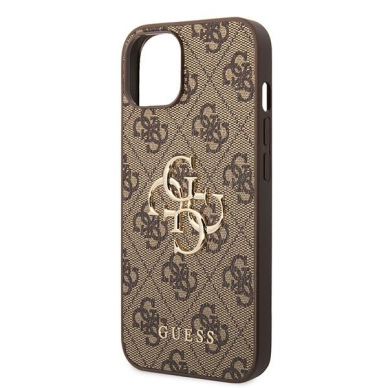 Originalus dėklas Guess GUHCP15S4GMGBR iPhone 15 6.1  Rudas/Rudas hardcase 4G Big Metal Logo 5