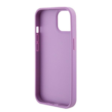 Originalus dėklas Guess GUHCP15SP4EPMU iPhone 15 6.1  violetinis hardcase Leather 4G Stamped 5