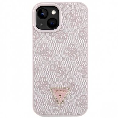 Originalus dėklas Guess GUHCP15SP4TDSCPP iPhone 15 6.1  rožinis/rožinis hardcase Crossbody 4G Metal Logo 3