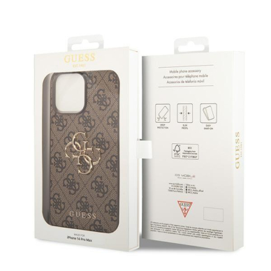 Originalus dėklas Guess GUHCP15X4GMGBR iPhone 15 Pro Max 6.7  Rudas/Rudas hardcase 4G Big Metal Logo 7