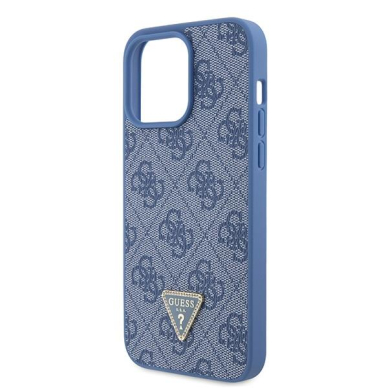 Originalus dėklas Guess GUHCP15XP4TDPB iPhone 15 Pro Max 6.7  Mėlynas/Mėlynas hardcase Leather 4G Triangle Strass 5