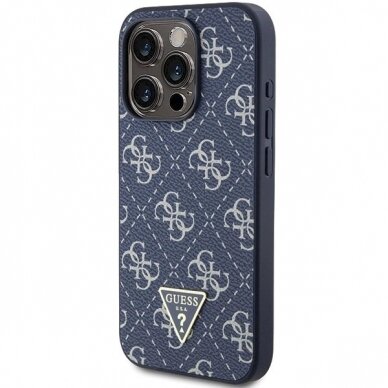 Originalus Guess dėklas GUHCP15XPG4GPB iPhone 15 Pro Max 6.7" Mėlynas/Mėlynas hardcase 4G Triangle Metal Logo 1