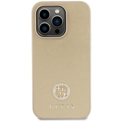 Originalus dėklas Guess GUHCP15XPS4DGPD iPhone 15 Pro Max 6.7  gold/gold hardcase Strass Metal Logo 2