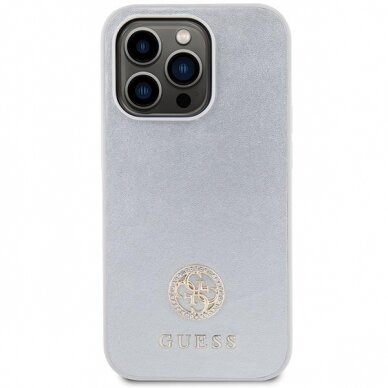 Originalus dėklas Guess GUHCP15XPS4DGPS iPhone 15 Pro Max 6.7  silver/silver hardcase Strass Metal Logo 2