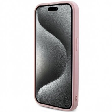 Originalus Guess dėklas GUHCP15XPSAIRSP iPhone 15 Pro Max 6.7" Rožinis/Rožinis hardcase Saffiano Iridescent Script 4