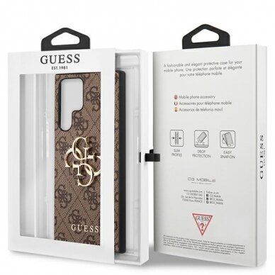 Dėklas Guess GUHCS23L4GMGBR Samsung Galaxy S23 Ultra Rudas 7