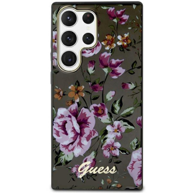 Dėklas Guess Flower GUHCS23LHCFWSK Samsung Galaxy S23 Ultra S918 Juodas