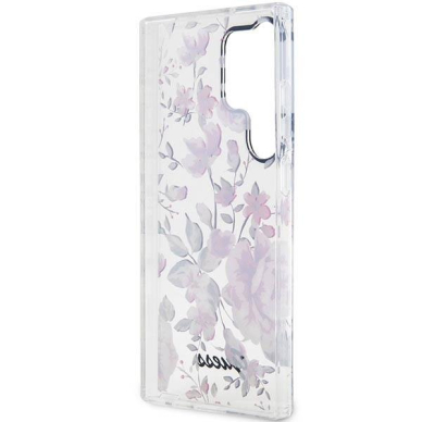 Akcija! Dėklas Guess Flower GUHCS23LHCFWST Samsung Galaxy S23 Ultra S918 Baltas  6