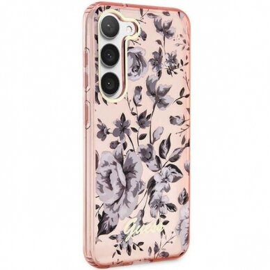 Dėklas Guess Flower GUHCS23MHCFWSP Samsung Galaxy S23 Plus S916 Rožinis 3