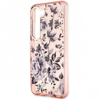 Dėklas Guess Flower GUHCS23MHCFWSP Samsung Galaxy S23 Plus S916 Rožinis 5