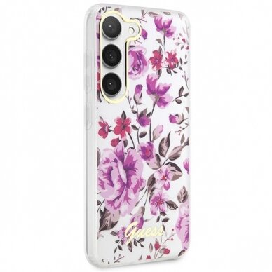 Dėklas Guess Flower GUHCS23MHCFWST Samsung Galaxy S23 Plus S916 Baltas 3