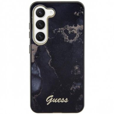 Dėklas Guess Marble GUHCS23MHTMRSK Samsung Galaxy S23 Plus S916 Juodas-auksinis 2