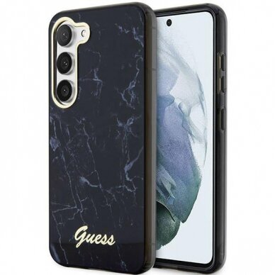 Dėklas Guess Marble GUHCS23MPCUMAK Samsung Galaxy S23 Plus S916 Juodas