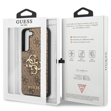 Dėklas Guess GUHCS23S4GMGBR Samsung Galaxy S23 Rudas 7