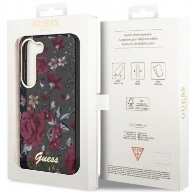 Dėklas Guess Flower GUHCS23SHCFWSA Samsung Galaxy S23 S911 Žalias 7