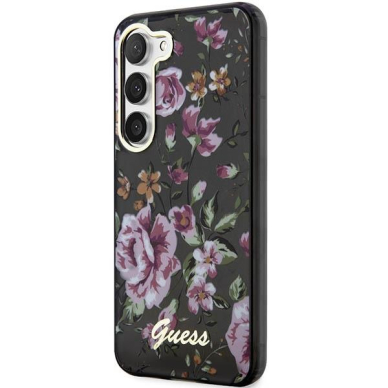 Dėklas Guess Flower GUHCS23SHCFWSK Samsung Galaxy S23 S911 Juodas 1