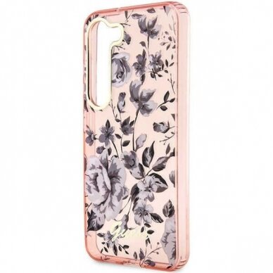 Dėklas Guess Flower GUHCS23SHCFWSP Samsung Galaxy S23 S911 Rožinis 5