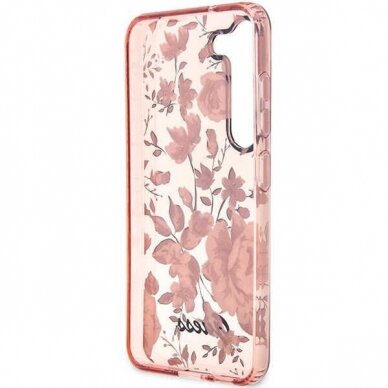 Dėklas Guess Flower GUHCS23SHCFWSP Samsung Galaxy S23 S911 Rožinis 6