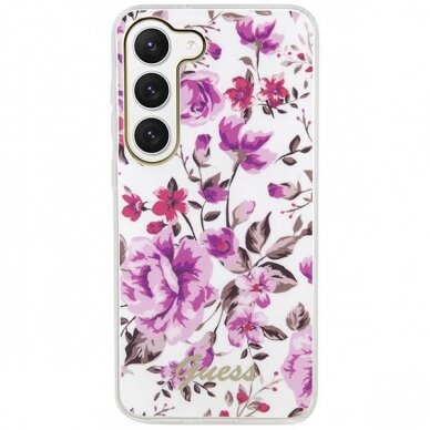 Dėklas Guess Flower GUHCS23SHCFWST Samsung Galaxy S23 S911 Baltas 2