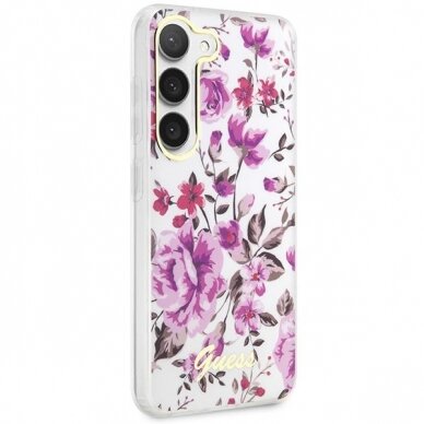 Dėklas Guess Flower GUHCS23SHCFWST Samsung Galaxy S23 S911 Baltas 3