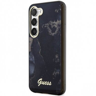 Dėklas Guess Marble  GUHCS23SHTMRSK Samsung Galaxy S23 S911 Juodas-auksinis 1