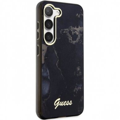 Dėklas Guess Marble  GUHCS23SHTMRSK Samsung Galaxy S23 S911 Juodas-auksinis 3