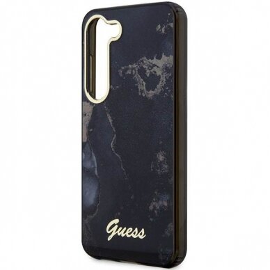 Dėklas Guess Marble  GUHCS23SHTMRSK Samsung Galaxy S23 S911 Juodas-auksinis 5