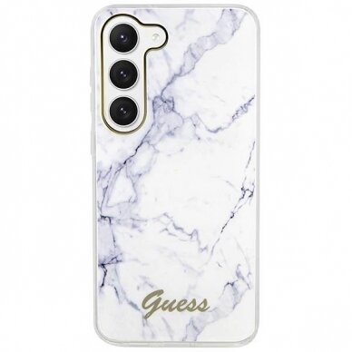 Dėklas Guess Marble GUHCS23SPCUMAH Samsung Galaxy S23 S911 Baltas 2