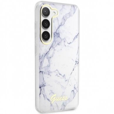 Dėklas Guess Marble GUHCS23SPCUMAH Samsung Galaxy S23 S911 Baltas 3