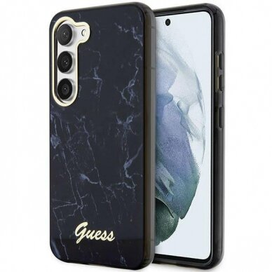 Dėklas Guess Marble GUHCS23SPCUMAK Samsung Galaxy S23 S911 Juodas