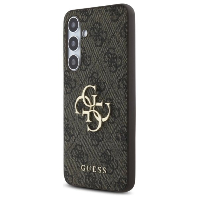 Dėklas Guess GUHCS24FE4GMGBR S24 FE S721 Rudas/Rudas hard 4G Big Metal Logo 1