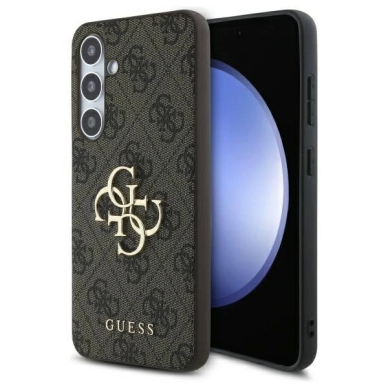 Dėklas Guess GUHCS24FE4GMGBR S24 FE S721 Rudas/Rudas hard 4G Big Metal Logo